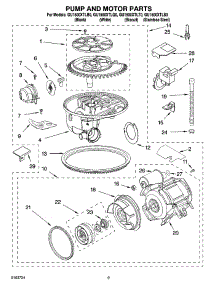 08 - Pump And Motor Parts parts for Whirlpool Dishwasher GU1500XTLS0 from AppliancePartsPros.com