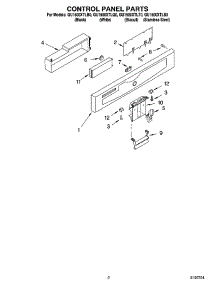 02 - Control Panel Parts parts for Whirlpool Dishwasher GU1500XTLQ0 from AppliancePartsPros.com