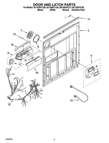 03 - Door And Latch Parts parts for Whirlpool Dishwasher GU1500XTLQ0 from AppliancePartsPros.com