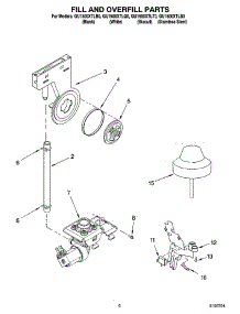 06 - Fill And Overfill Parts parts for Whirlpool Dishwasher GU1500XTLT0 from AppliancePartsPros.com