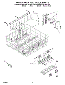 09 - Upper Rack And Track Parts parts for Whirlpool Dishwasher GU1500XTLT0 from AppliancePartsPros.com