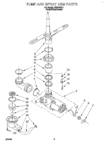 04 - Pump And Spray Arm parts for Whirlpool Dishwasher DU8016XB1 from AppliancePartsPros.com
