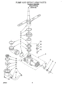 04 - Pump And Spray Arm parts for Whirlpool Dishwasher DU8000XB0 from AppliancePartsPros.com
