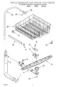05 - Upper Dishrack And Water Feed parts for Whirlpool Dishwasher DU1000CGQ1 from AppliancePartsPros.com