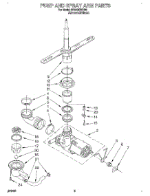 04 - Pump And Spray Arm parts for Whirlpool Dishwasher DP840CWDB3 from AppliancePartsPros.com