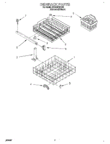 06 - Dishrack parts for Whirlpool Dishwasher DP840CWDB3 from AppliancePartsPros.com