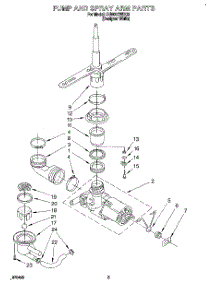 04 - Pump And Spray Arm parts for Whirlpool Dishwasher DU800CWDQ3 from AppliancePartsPros.com