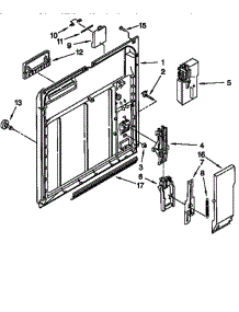 Inner Door parts for Whirlpool Dishwasher DU180DWGQ0 from AppliancePartsPros.com
