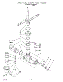 04 - Pump And Spray Arm parts for Whirlpool Dishwasher 7TUD4000EB1 from AppliancePartsPros.com