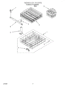 06 - Dishrack parts for Whirlpool Dishwasher 7TUD4000EB1 from AppliancePartsPros.com