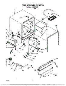 03 - Tub Assembly parts for Whirlpool Dishwasher DU800DWGX0 from AppliancePartsPros.com