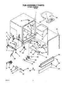 03 - Tub Assembly, Literature / Optional parts for Whirlpool Dishwasher DU4000XB0 from AppliancePartsPros.com