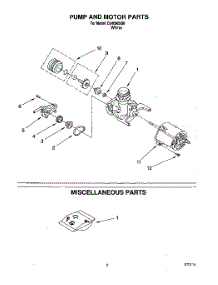 05 - Pump And Motor, Miscellaneous parts for Whirlpool Dishwasher DU4000XB0 from AppliancePartsPros.com