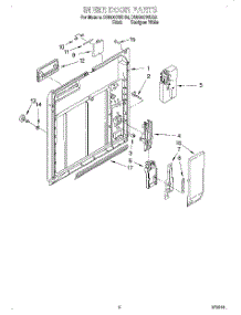 02 - Inner Door parts for Whirlpool Dishwasher DU800CWDB4 from AppliancePartsPros.com