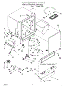 03 - Tub Assembly parts for Whirlpool Dishwasher DU800CWDB4 from AppliancePartsPros.com
