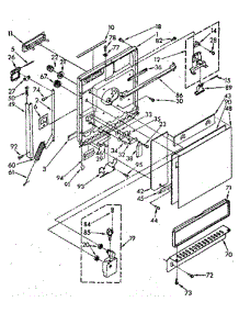 Door parts for Whirlpool Dishwasher DU7400X5-0 from AppliancePartsPros.com