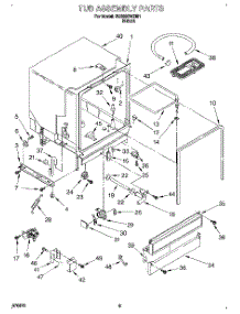 03 - Tub Assembly parts for Whirlpool Dishwasher DU800CWDB1 from AppliancePartsPros.com