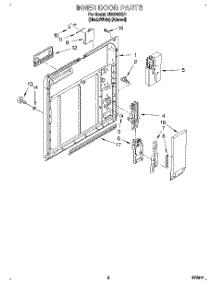 02 - Inner Door parts for Whirlpool Dishwasher DU8000XB1 from AppliancePartsPros.com