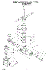 04 - Pump And Spray Arm parts for Whirlpool Dishwasher DU8000XB1 from AppliancePartsPros.com