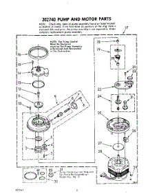 04 - 302740 Pump And Motor parts for Whirlpool Dishwasher DU7900XL0 from AppliancePartsPros.com