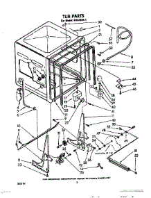 02 - Tub, Lit / Optional parts for Whirlpool Dishwasher SHU30041 from AppliancePartsPros.com
