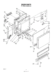 03 - Door parts for Whirlpool Dishwasher SHU30140 from AppliancePartsPros.com