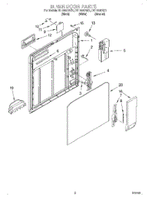 02 - Inner Door parts for Whirlpool Dishwasher DU1000CGB1 from AppliancePartsPros.com