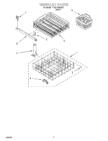06 - Dishrack parts for Whirlpool Dishwasher 7TUD4000EB0 from AppliancePartsPros.com