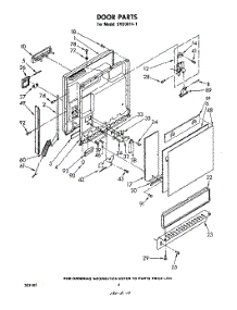 03 - Door parts for Whirlpool Dishwasher SHU30141 from AppliancePartsPros.com