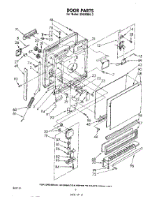03 - Door parts for Whirlpool Dishwasher SHU99052 from AppliancePartsPros.com
