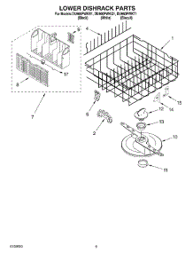 06 - Lower Dishrack parts for Whirlpool Dishwasher DU960PWKT1 from AppliancePartsPros.com