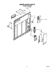 03 - Inner Door parts for Whirlpool Dishwasher DU8500XX2 from AppliancePartsPros.com