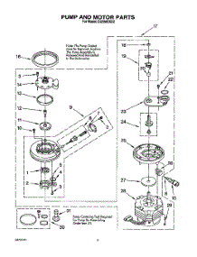 05 - Pump And Motor parts for Whirlpool Dishwasher DU8500XX2 from AppliancePartsPros.com