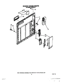 03 - Inner Door parts for Whirlpool Dishwasher DU8500XX1 from AppliancePartsPros.com