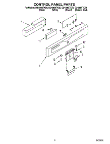 02 - Control Panel Parts parts for Whirlpool Dishwasher GU1500XTKB0 from AppliancePartsPros.com
