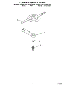 04 - Lower Washarm Parts parts for Whirlpool Dishwasher GU1500XTKB0 from AppliancePartsPros.com