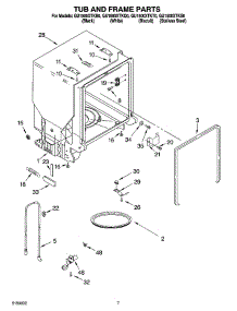 07 - Tub And Frame Parts parts for Whirlpool Dishwasher GU1500XTKB0 from AppliancePartsPros.com