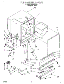 03 - Tub Assembly parts for Whirlpool Dishwasher DU925QWDQ2 from AppliancePartsPros.com