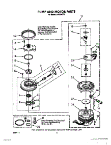05 - Pump And Motor parts for Whirlpool Dishwasher DU8500XX0 from AppliancePartsPros.com