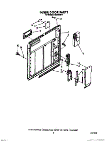 03 - Inner Door parts for Whirlpool Dishwasher TUD3000W1 from AppliancePartsPros.com