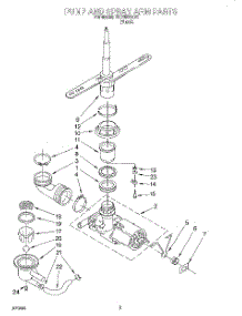 04 - Pump And Spray Arm parts for Whirlpool Dishwasher TUD4000EB1 from AppliancePartsPros.com