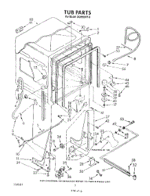 02 - Tub , Lit / Optional parts for Whirlpool Dishwasher DU8950XT0 from AppliancePartsPros.com