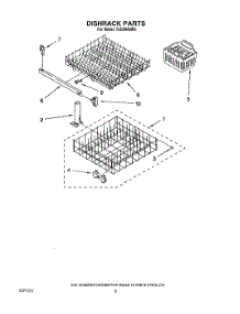 08 - Dishrack parts for Whirlpool Dishwasher TUD2000W3 from AppliancePartsPros.com