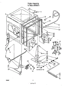 02 - Tub , Lit / Optional parts for Whirlpool Dishwasher SHU45020 from AppliancePartsPros.com