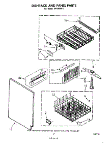 05 - Dishrack And Panel parts for Whirlpool Dishwasher SHU80042 from AppliancePartsPros.com