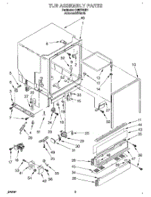 03 - Tub Assembly parts for Whirlpool Dishwasher DU8770XB1 from AppliancePartsPros.com