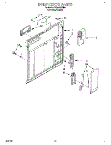 02 - Inner Door parts for Whirlpool Dishwasher DP8500XBN0 from AppliancePartsPros.com