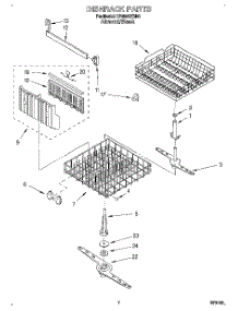 05 - Dishrack, Literature parts for Whirlpool Dishwasher DP8500XBN0 from AppliancePartsPros.com
