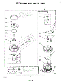 07 - 302740 Pump And Motor parts for Whirlpool Dishwasher DP6880XLP1 from AppliancePartsPros.com