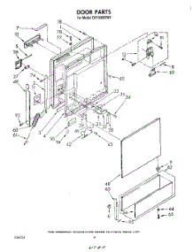 03 - Door parts for Whirlpool Dishwasher DP1098XRW0 from AppliancePartsPros.com